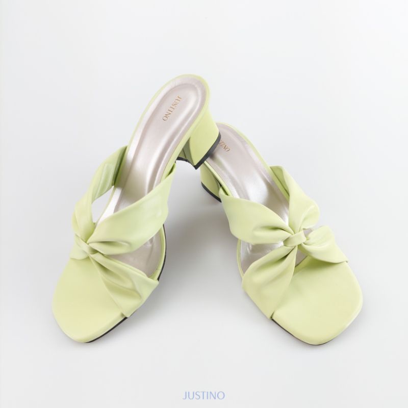 Sandal Hak Tahu JUSTINO HTB02 Series Heels Wanita 5cm-greentea (verdamint)