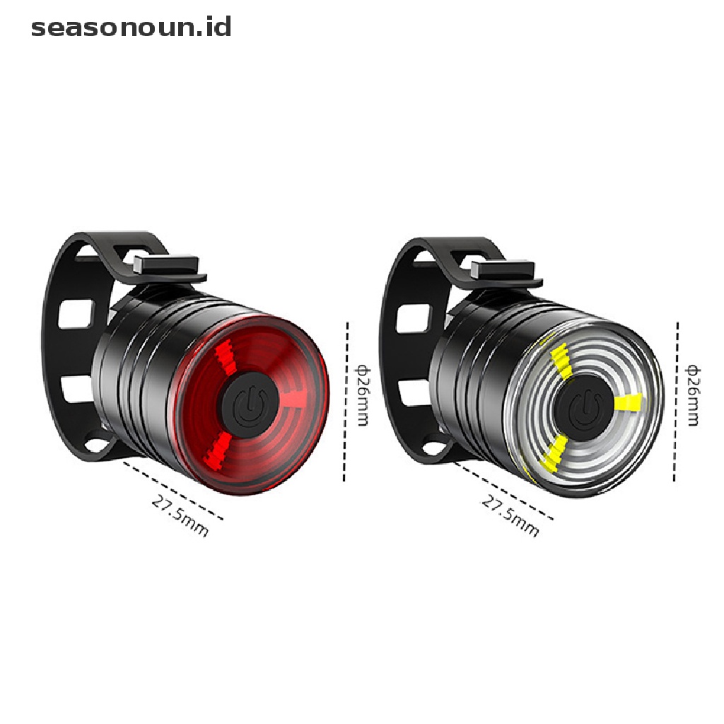 【seasonoun】 Bicycle Brake Rear Light Rainproof LED Cycling Taillight Road Bike Tail Light .