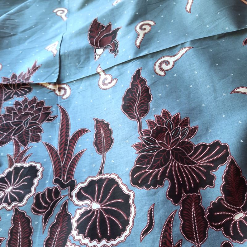 kaim batik meteran katun 50s premium BUNGA TERATAI halus hrga per50cm