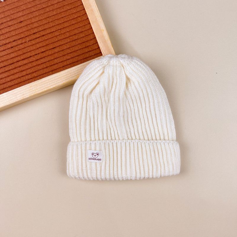 Domikado | Beanie Hat | Beanie hat anak | Topi rajut anak premium-Broken White