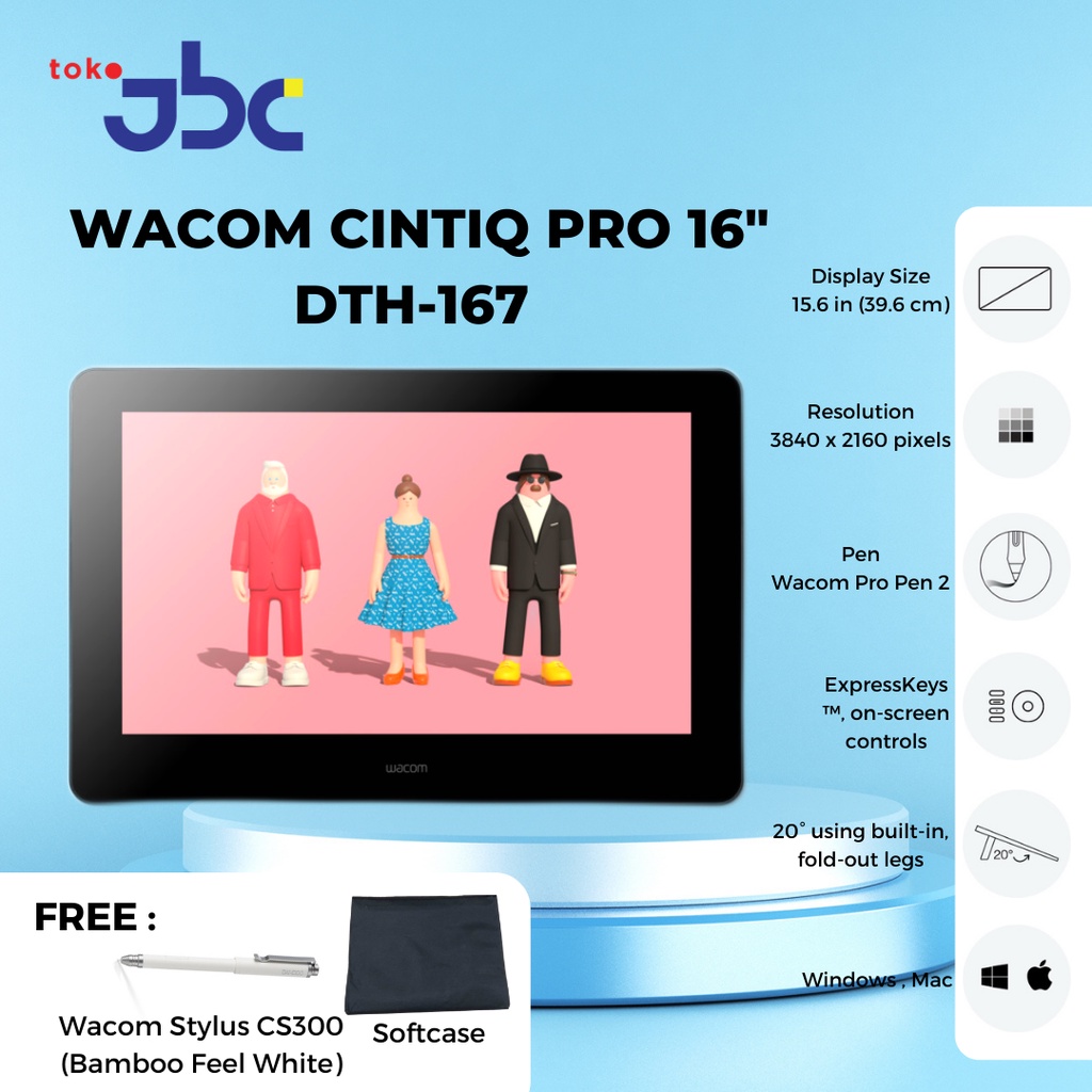 WACOM Cintiq Pro 16 Inch DTH-167 Creative Pen Display