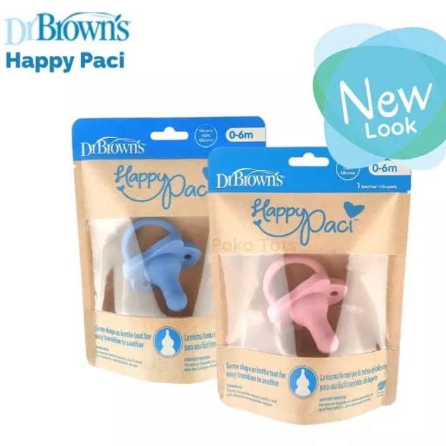 Dr Browns Happy Paci Silicone Soother One Piece 0m+ Dr Brown's Pacifier Empeng Bayi Newborn