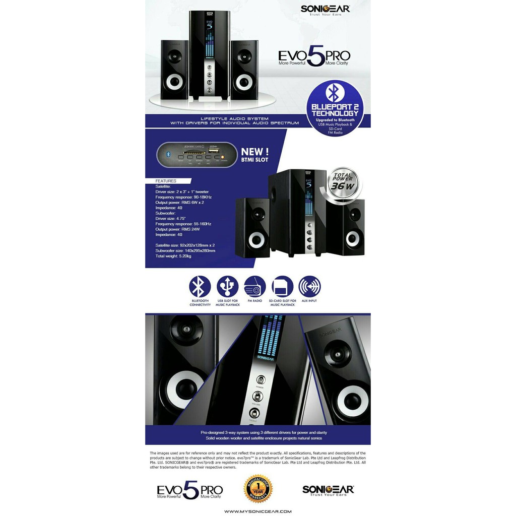 Sonicgear Evo 5 Pro BTMI   BLUETOOTH