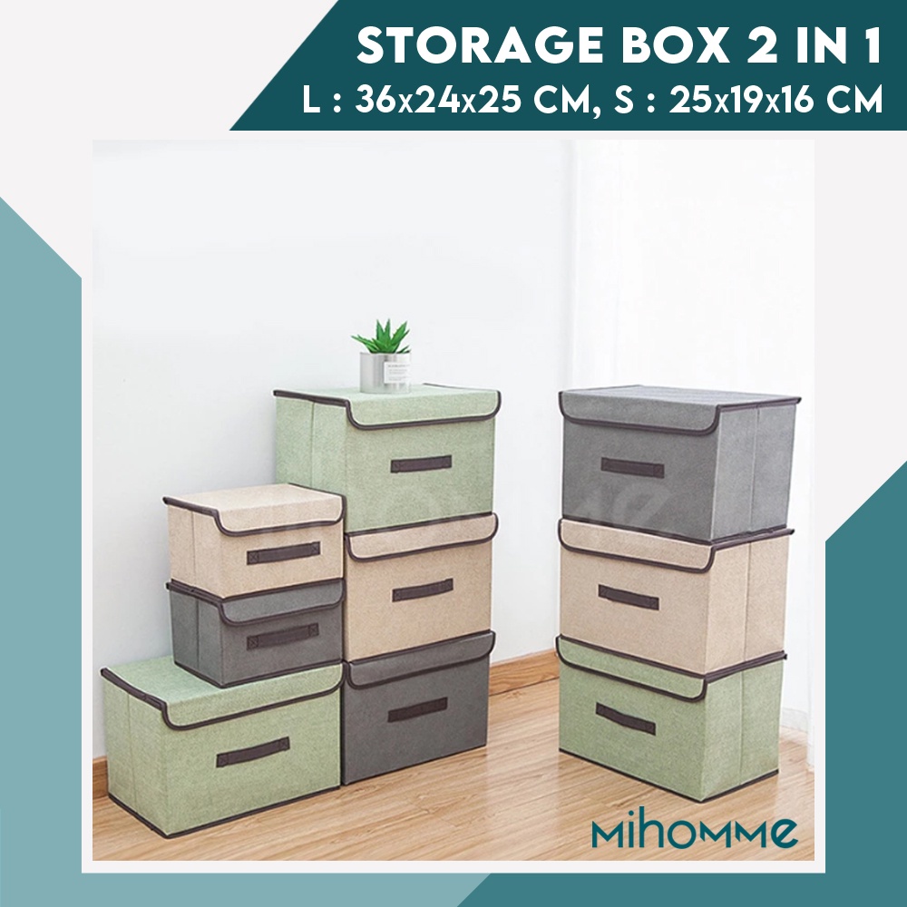 Storage Box Organizer Tempat / Kotak Penyimpanan Serbaguna Lipat 2in1