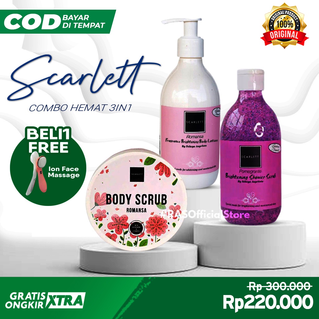 Paket Scarlett Whitening 3in1 Body Care Pemutih Badan Ampuh Original BPOM