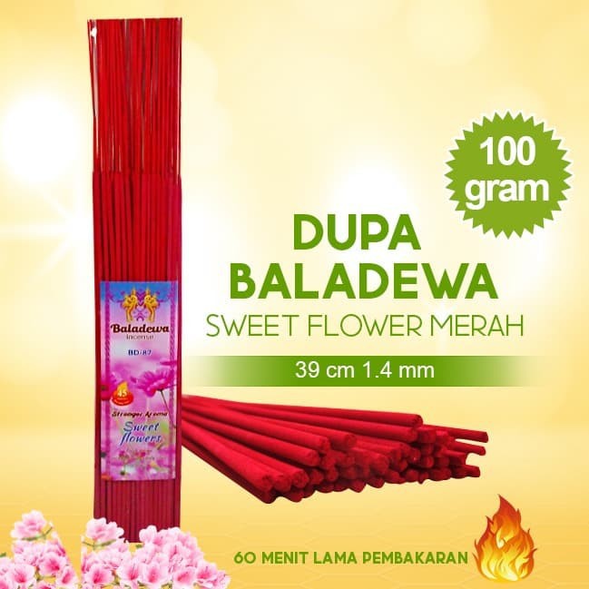 Dupa/ Hio Wangi Harum Baladewa 39 cm 100 gram Sweet Flowers merah