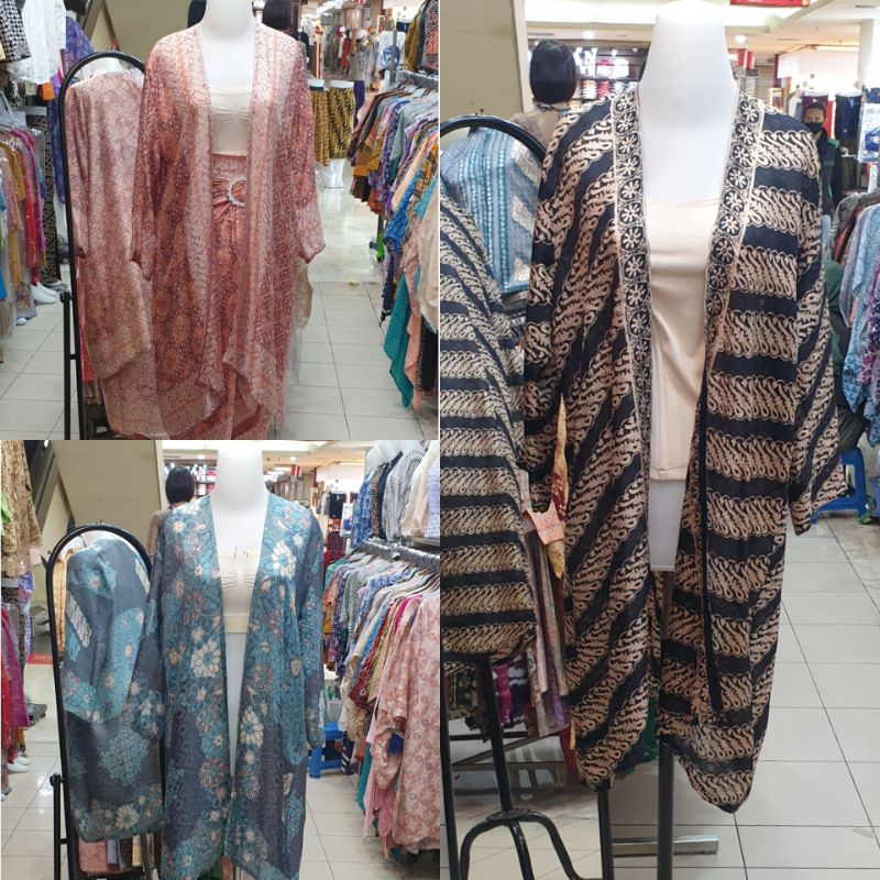OUTER VISCOSE WANITA MOTIF BATIK +CARDIGAN PANJANG LANCE RENDA  SERI 2