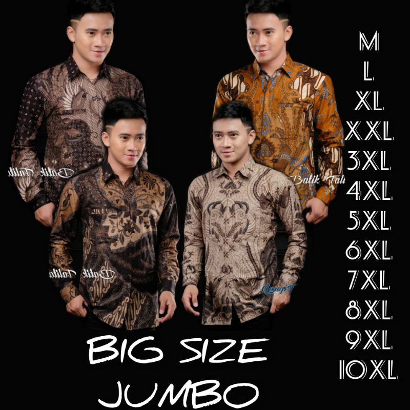 KEMEJA BATIK PRIA LENGAN PANJANG BIG SIZE JUMBO M.L.XL.XXL.3XL.4XL.5XL.6XL.7XL.8XL.9XL.10XL