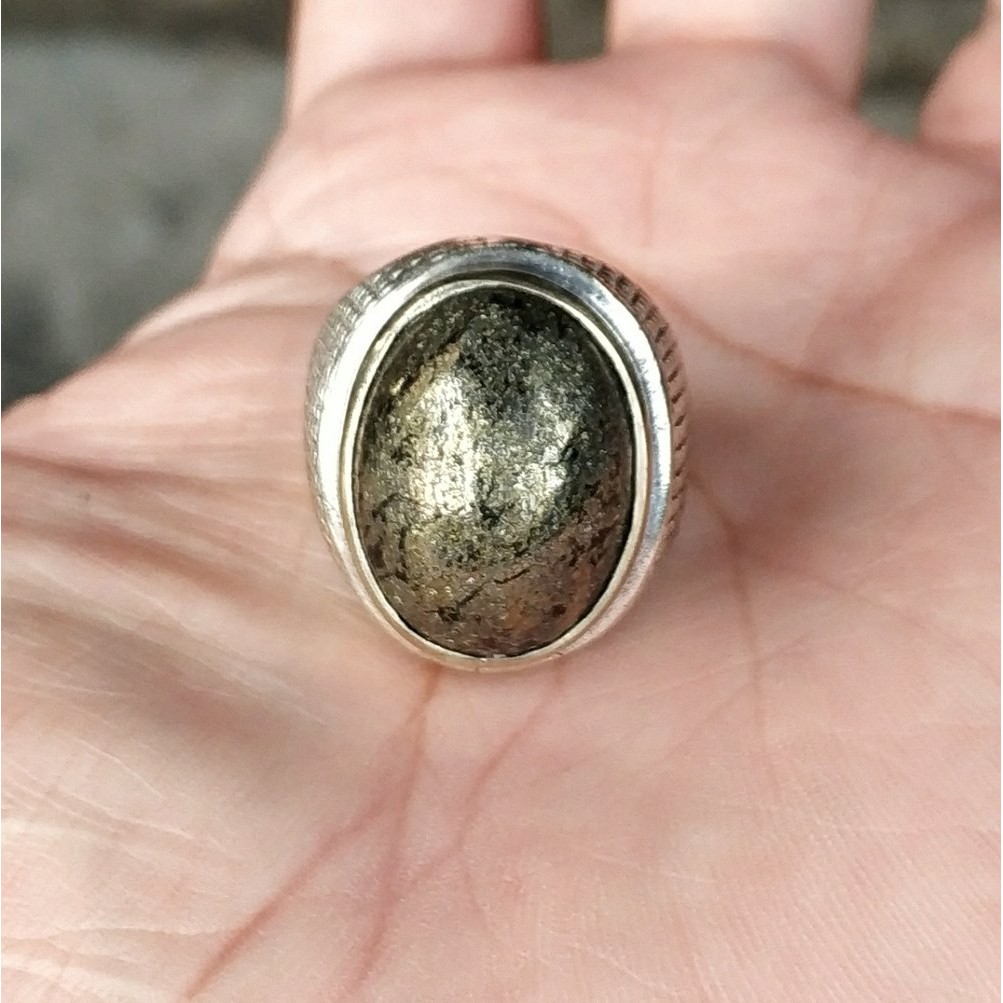 CINCIN NATURAL BATU AKIK BADAR EMAS PYRITE