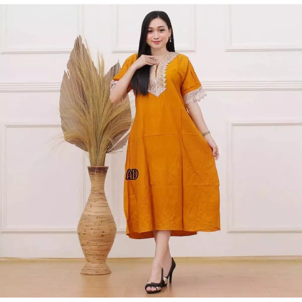 DASTER ARAB ZEEMA | RAYON SUPER GRADE A | RESLETING DEPAN BUSUI | RENDA MILO dengan potongan 37%! Ha-Zera kuning