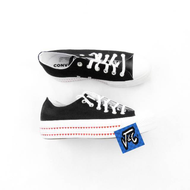 Sepatu Converse CTAS Platform Lift Love Fearlessly Ox Black Murah