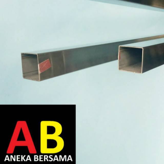 Hollow Stainless Steel Mirror 2.5cm x 2.5cm Tebal 1mm 119.5cm