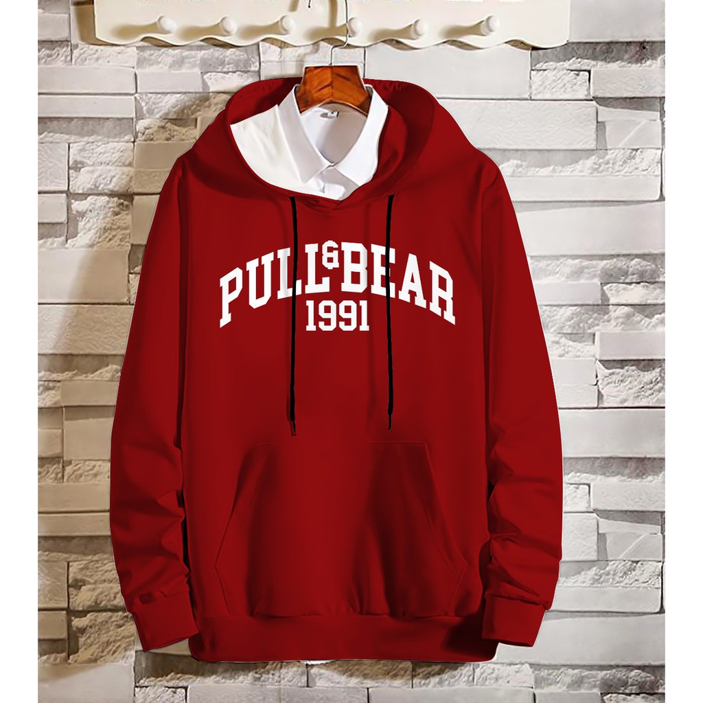 Hoodie Pria / Hodie Pria  / Jaket Pria / Sweater Hoodie PULL&amp;BEAR Bahan Fleece UK L-XL