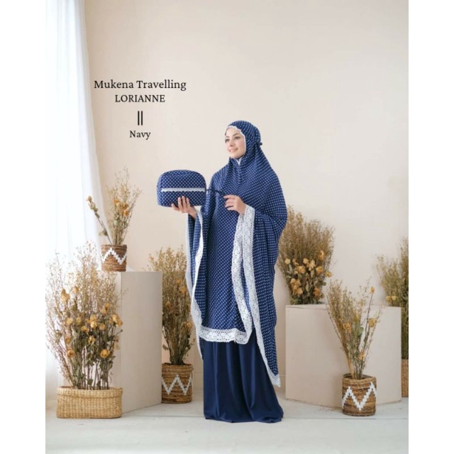 MUKENA LORIANE NAVY | MUKENA DEWASA | MUKENA HESTI