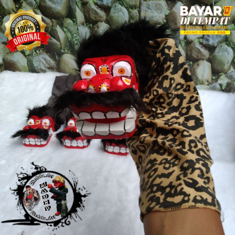 Caplokan Barongan Tangan Ukir Kayu