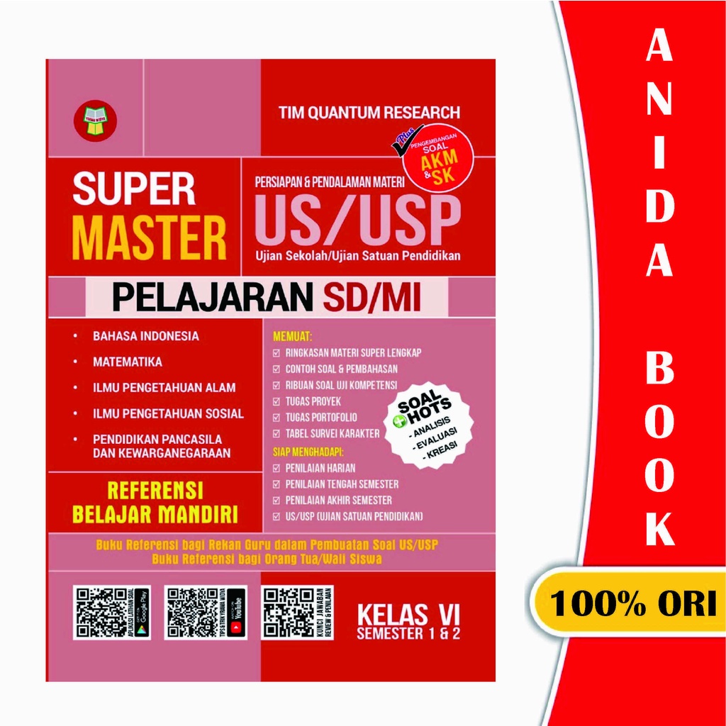 Buku Super Master SD/MI Kelas VI - AKM& SK, US/USP - Yrama Widya