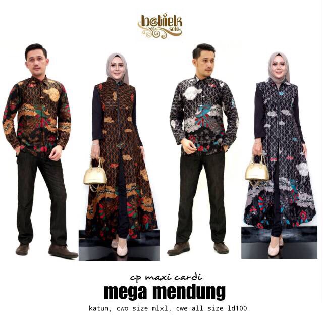 CP MAXI CARDI MEGA MENDUNG Couple Outer Batik Cantik Modern Sarimbit Jumbo Kerja Seragam Big Size OK