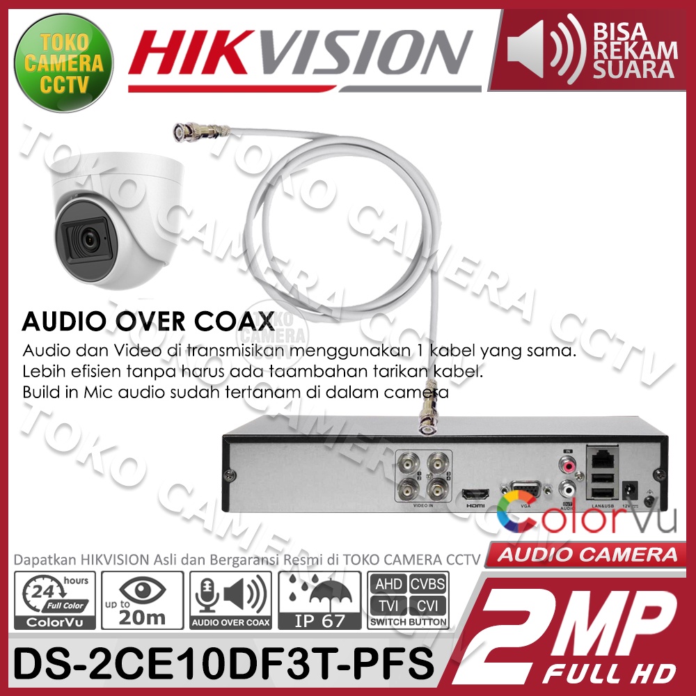 KAMERA OUTDOOR 2MP COLORVU HIKVISION CAMERA HIKVISION COLOR BERWARNA