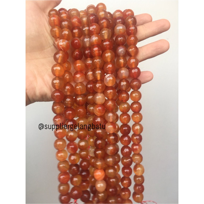 batu beads CUTTING 12mm orange carnelian faceted agate oren aksesoris fashionita wanita pria craft