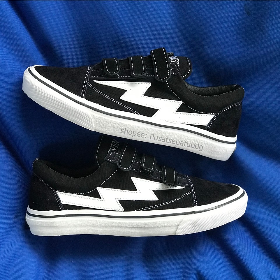 SPECIAL PRICE SEPATU REVENGE X STORM BLACK WHITE PREPET TANPA TALI