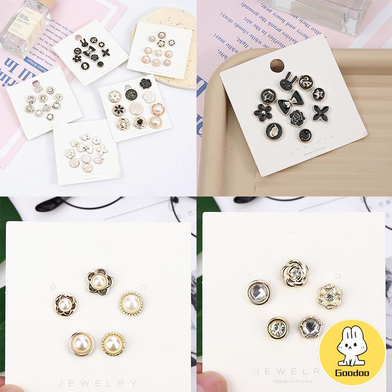 5 / 10PCS Bros Pin Wanita Model Invisible Tanpa Kancing Dapat Dilepas Untuk Pakaian / Sweater -Doo