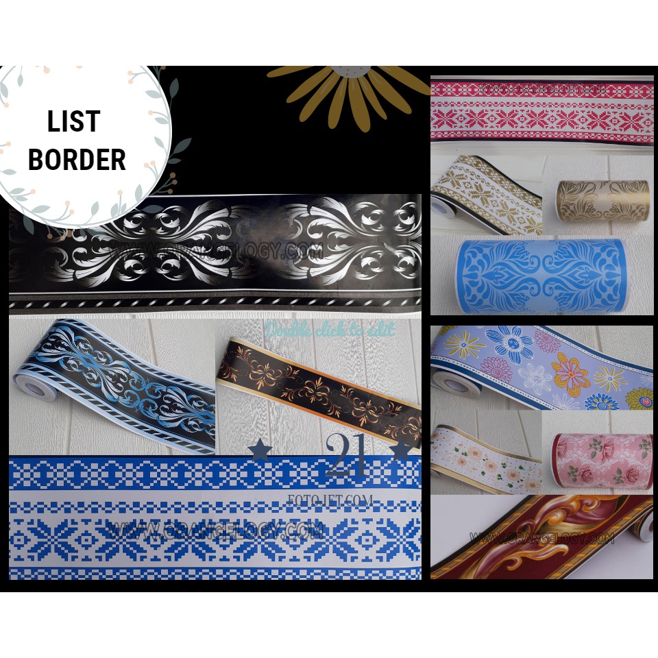 Wallpaper border List Border list walpaper List stiker border premium Tekstur Timbul 10Cm X 10M