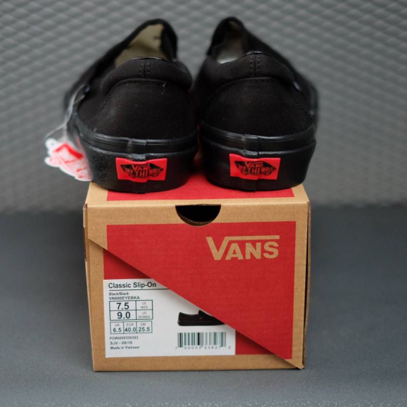 Sepatu Pria Vans Original || Vans Slip On Black Black