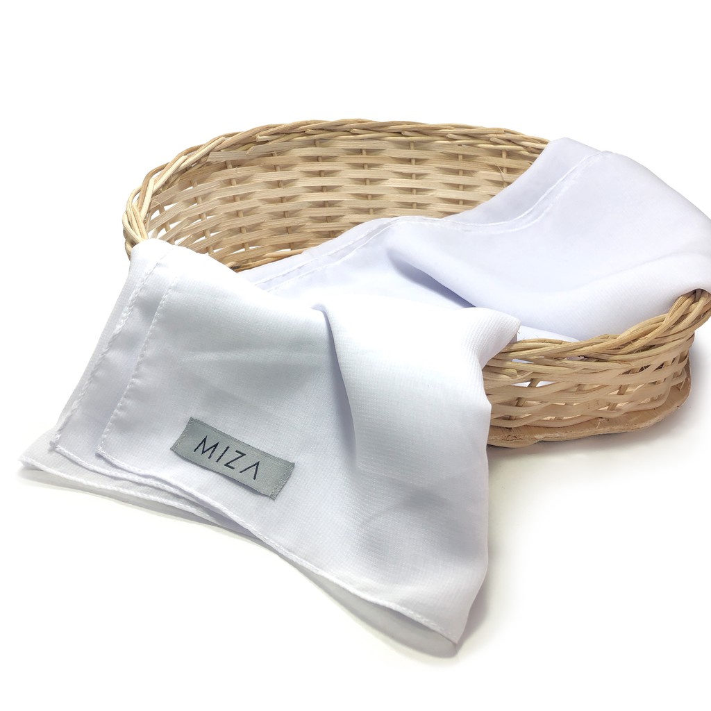 Hijab Segiempat Polycotton Scarf Premium Part 1 Hazel by MIZA-White