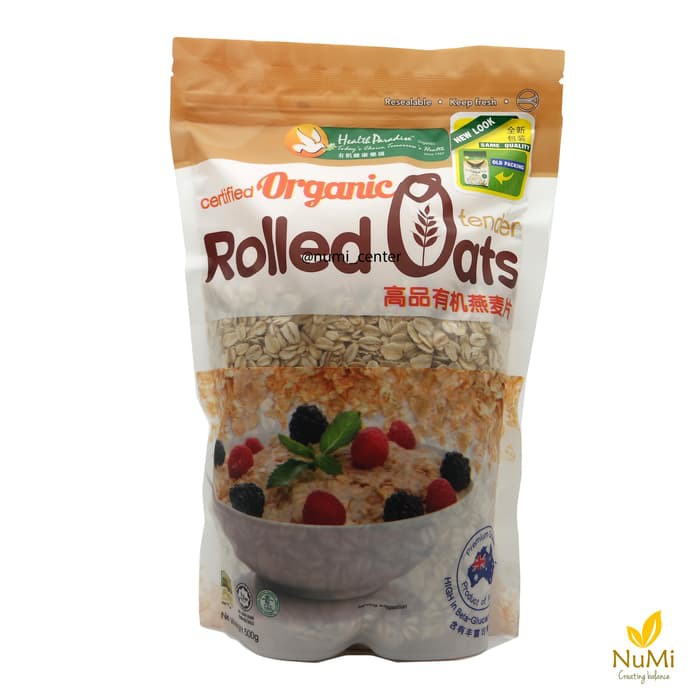 

Health Paradise Organic Tender Rolled Oats | Oat Organik 500g