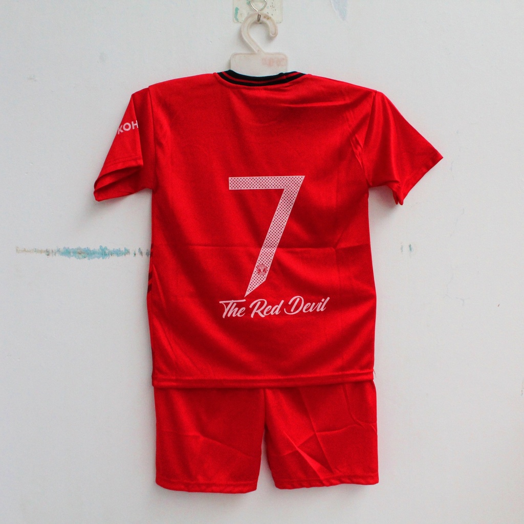 CUSTOM NAMA SETELAN ANAK BAJU BOLA MU MERAH