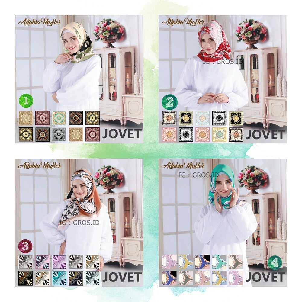 Jovet by Adabia Mufler / Jilbab maksmara / maxmarra / Jilbab Silk satin / HOT PROMO/ GROSIR