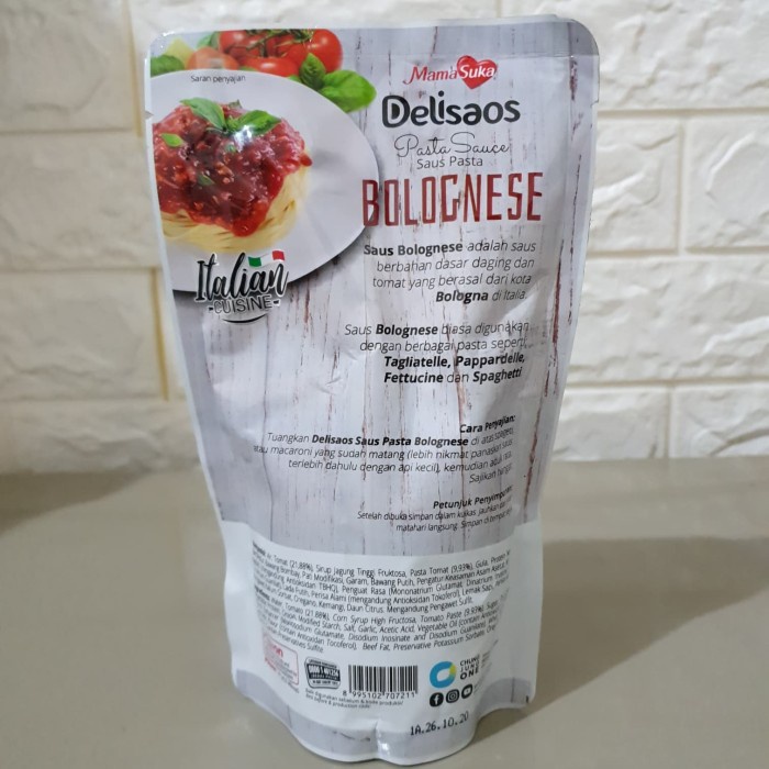 

01F1S Mamasuka Delisaos Saus Pasta Bolognese 315Gr Fsfs201