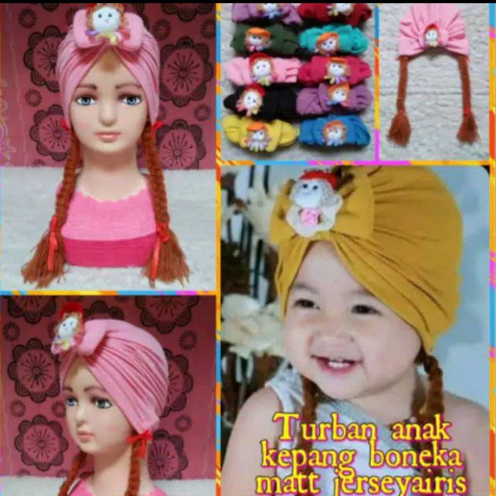 turban anak / TURBAN BONEKA KEPANG / turban bayi / baby &amp; kids /jilbab anak/ PUSAT JILBAB CICALENGKA