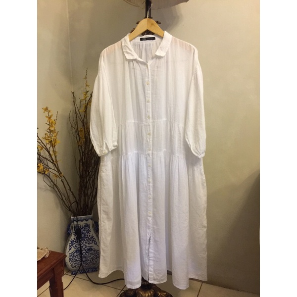 zr white poplin dress