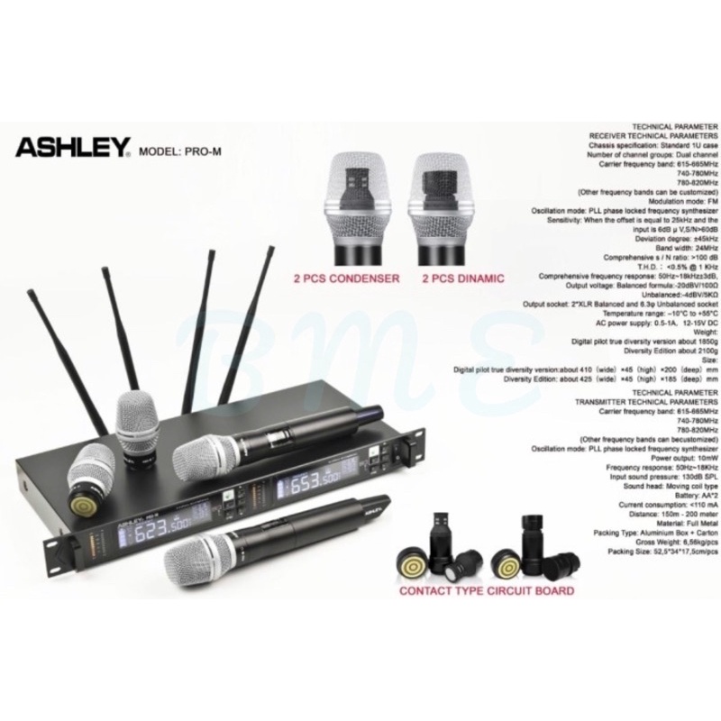mic wireless ashley Pro M / pro-m original mic multi channel handheld