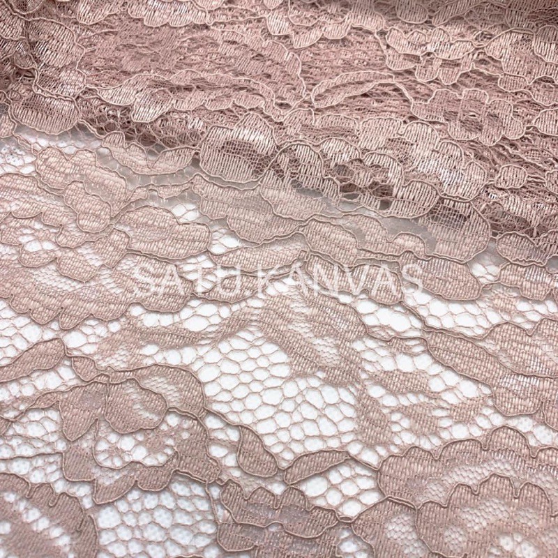 Kain BROKAT CORD LACE NON GLITTER-Nude pink