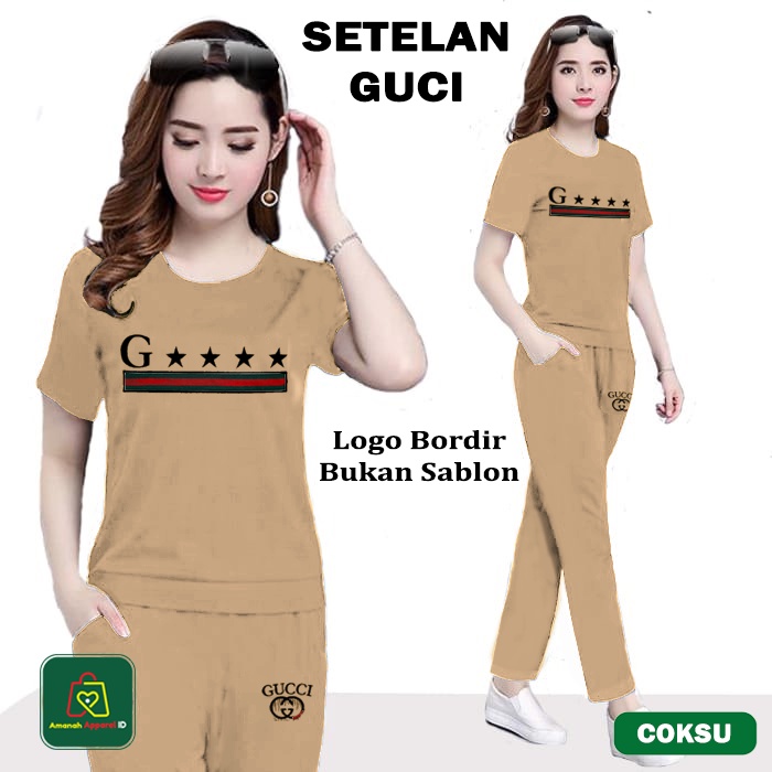 Setelan Kaos Olahraga Senam SET GCI ENJOY Wanita Lengan Pendek Bahan Babyterry Premium Size XL - XXXL TERMURAH /12356