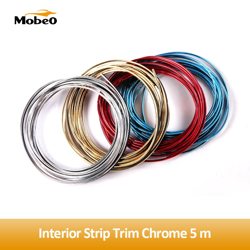 

Mobeo Interior Strip Trim Chrome (Strip Krom) Decoration 5 Meter Interior Mobil