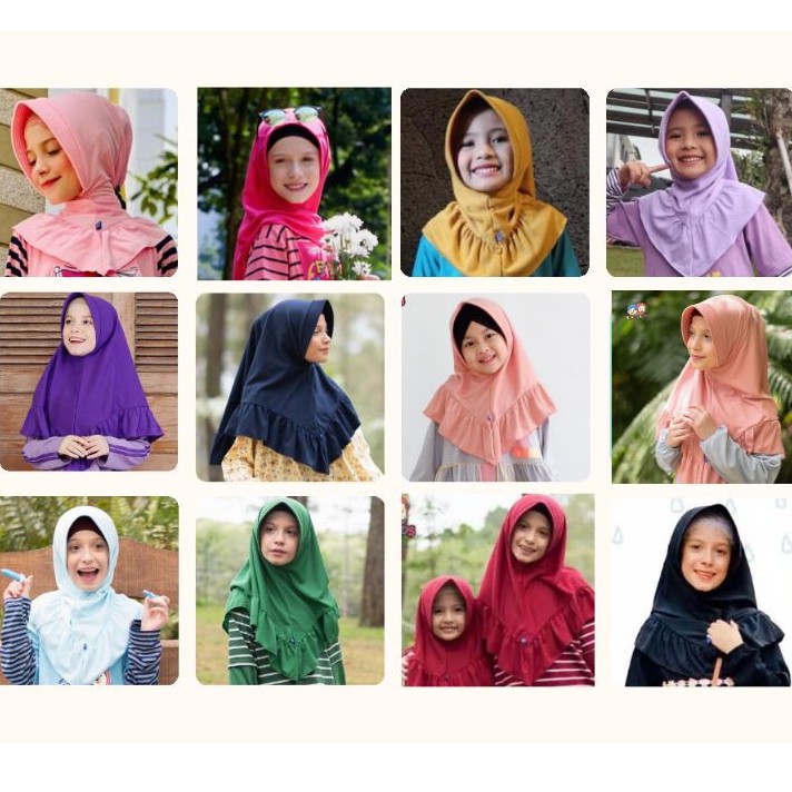 Jilbab Anak instant rumbay raggakids 2-13 tahun