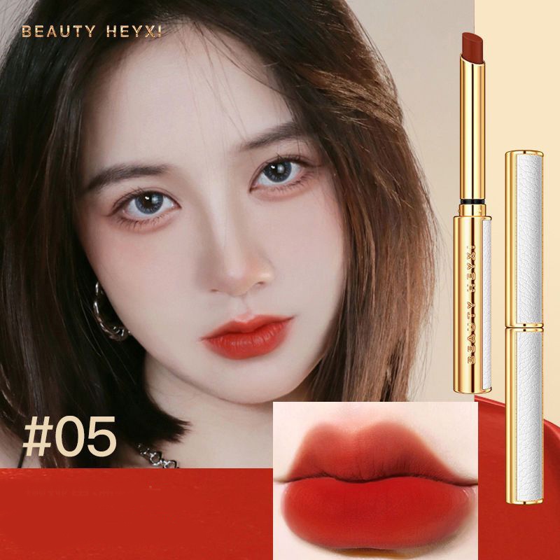 6 warna beludru Lipstik Tabung Putih Kecil Lipstik Tabung Tipis Kecil Lipstik Matte Non-stick Cup Da