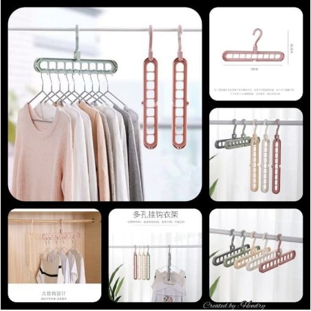 GANTUNGAN BAJU INSTAN SERBAGUNA 9 IN 1 / GANTUNGAN PAKAIAN LEMARI / MAGIC HANGER 9 IN 1