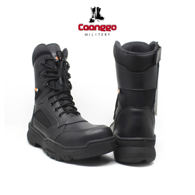 SEPATU PDL CAANGGO MILITARY boots safety ujung besi hitam 9inci