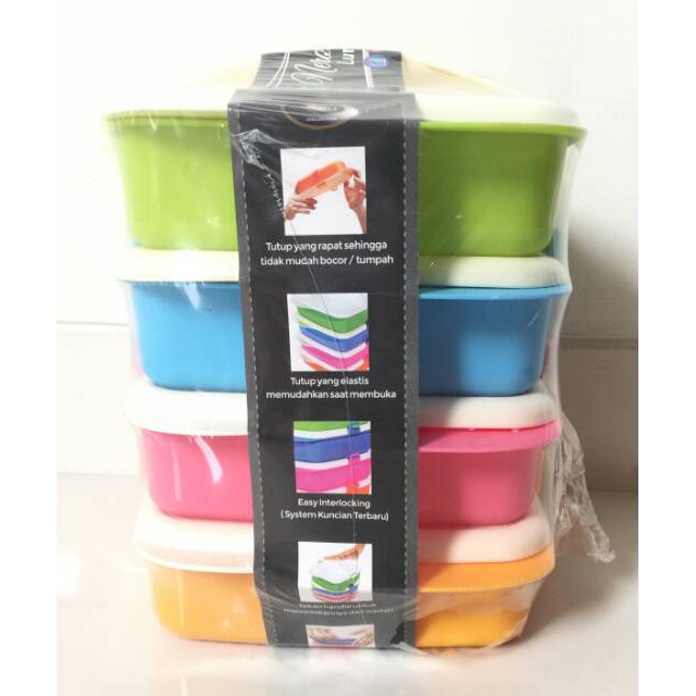 Hot Promo Premium Rantang Nero Set 4 Susun GBU Kotak Makan Plastik GBU