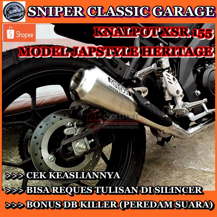 Knalpot Yamaha XSR 155 xsr155 Japs Heritage plus Db killer