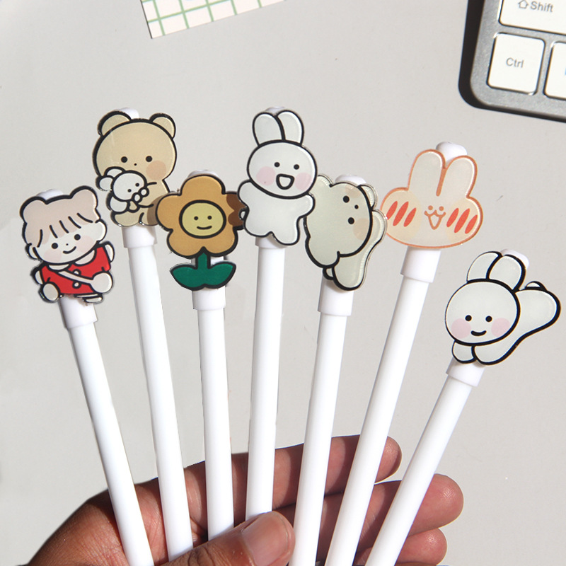 Magic789 Cute Cartoon Rabbit Bear 0.5mm Head Black Ink Gel Pen for Students