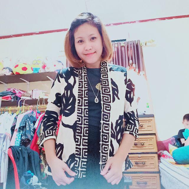 Outer Blazer Batik Lengan Panjang Bahan Katun Stretch, 241 Vd#