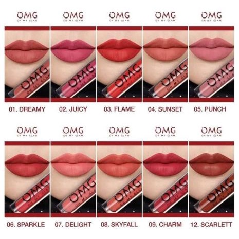 NEW  OMG Oh My GLAM Matte Kiss Lip Cream 3,5 gr (lipstik Original)