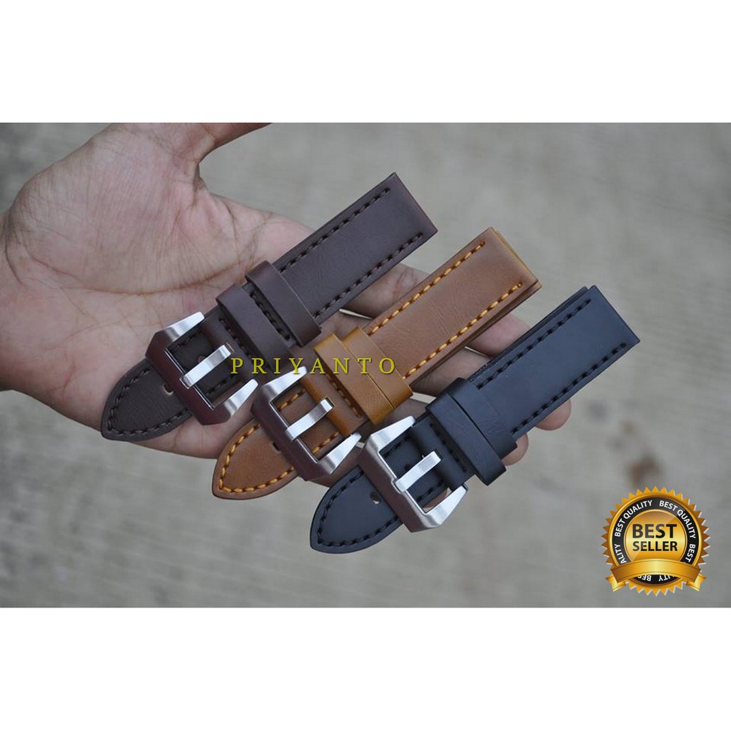 STRAP TALI JAM TANGAN KULIT EXPEDITION 22-24-26MM BUCKLE SILVER NON LOGO