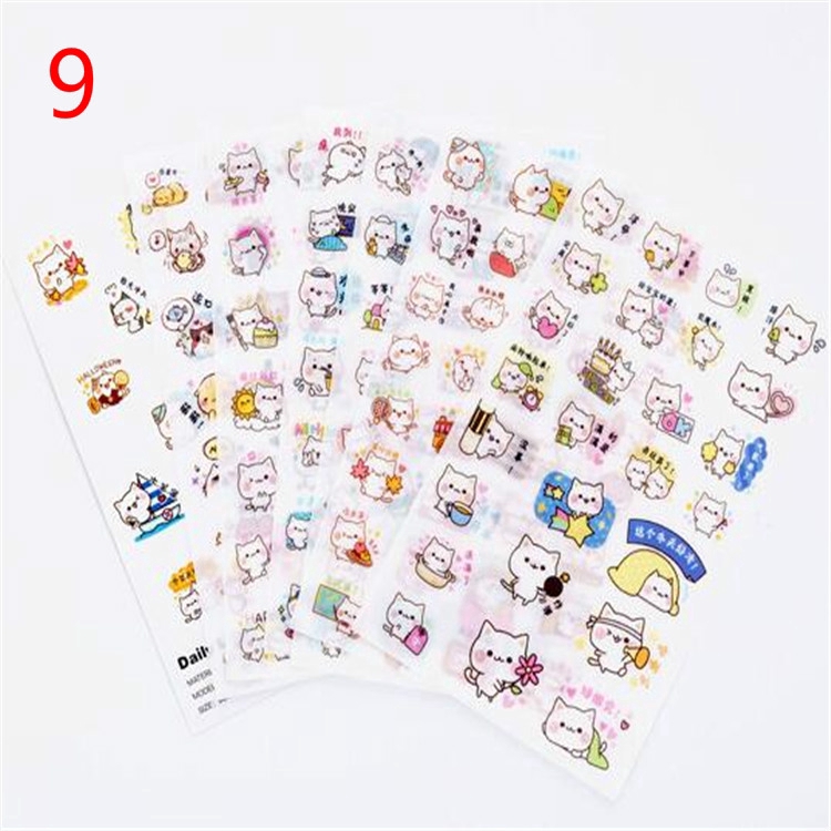 【TERSEDIA &amp; COD】6Pcs Stiker Kertas Motif Kartun untuk Scrapbook / Album Foto