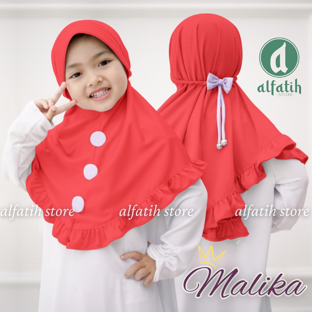 ALFATIH STORE / Hijab Anak Malika Jersey / variasi kancing depan / Jilbab anak murah